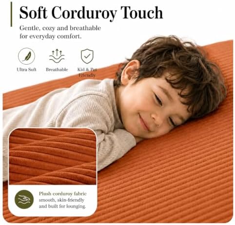GEARIVY Folding Sofa Bed Convertable Corduroy Couch King Size Floor Sleeper 4-in-1 DIY Combination Modular Sofa Fold Out Futon Lounge Comfy Foldable Lazy cama for Living Room