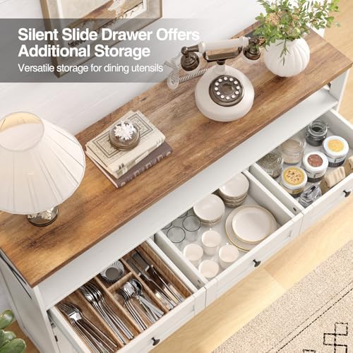 Befrases Farmhouse Sideboard Buffet Cabinet, Barn Doors Storage Cabinet
