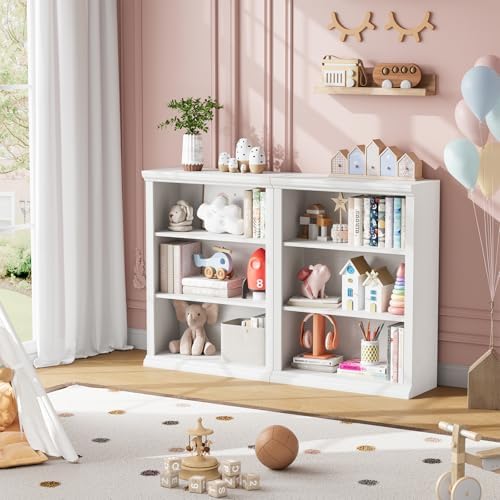 Rresyet 3 Tier Bookcase 27.6" W Bookshelf, White