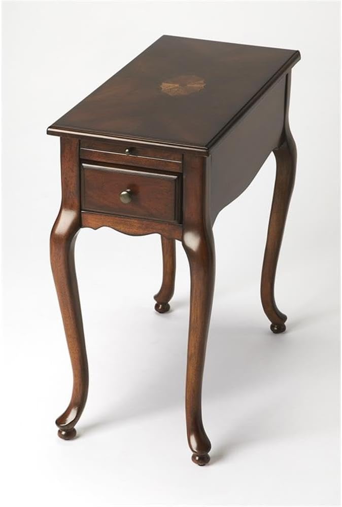 Pemberly Row Set of 2 Contemporary Plantation Cherry Chairside Tables