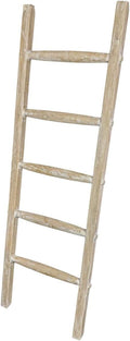 Blanket Ladder Wood Quilt Rack |5 ft Decorative Wooden Ladder | Rustic Ladder Decor for Living Room, Perfect Blanket Ladder Rack Stand & Holder, Ideal for Blankets, Throws, Quilts