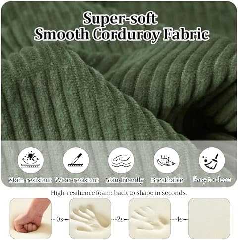 53.15'' Convertible Compressed Corduroy Folding Cloud Sofa Bed, Moder...