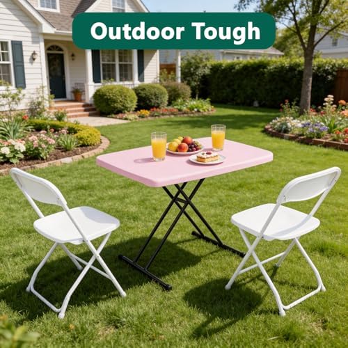30 Inch Folding Table, Adjustable Height TV Tray for Small Spaces, Heavy Duty...