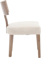 chairus Dining Chairs Set of 4, Upholstered Farmhouse Kitchen Chairs with Natural T-Shape Wood Back Armless Dining Room Chairs with Soft Wide Seat, Linen Beige
