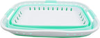 SAMMART 44L (11.62 gallon) Collapsible Plastic Laundry Basket - Foldable Pop Up Storage Container/Organizer - Portable Washing Tub - Space Saving Hamper/Basket (1, White/Light Green)