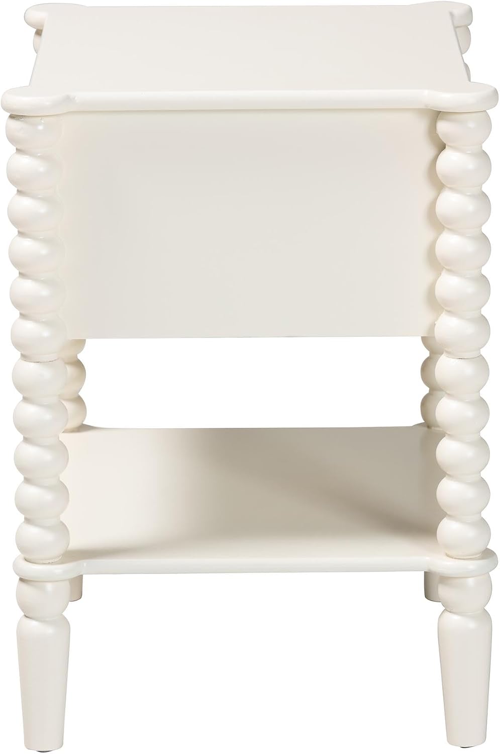 Baxton Studio Rimona End Table with Bobbin Legs - 1-Drawer Accent Table with ...