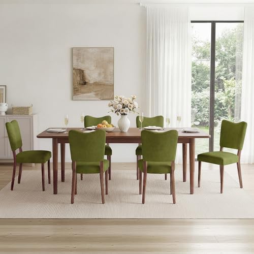 KISLOT Upholstered Dining Chairs Set of 6, Modern Velvet Kitchen Chairs with ...