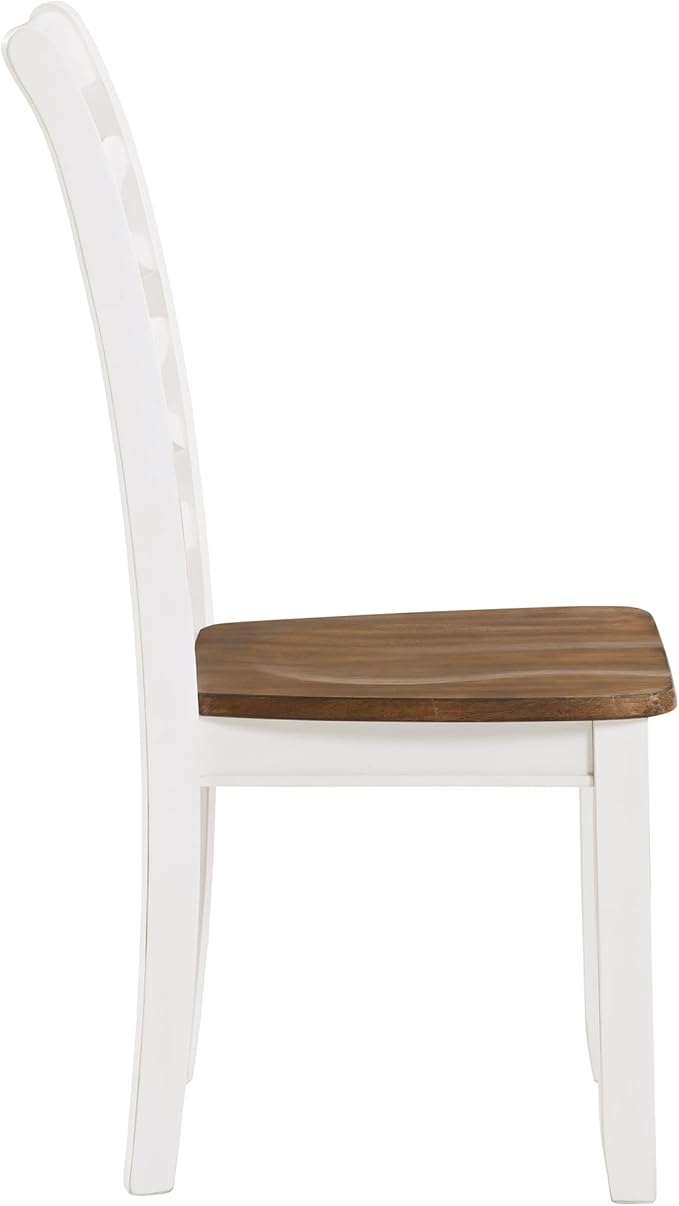 Lexicon Dining Table Set for 6 with Chairs, Wood 7 Piece Farmhouse Dining Room Table and Chairs Set of 6, Cross Back, Easy Assembly Seater for Indoor Home, Dinner, Kitchen, Cherry/White