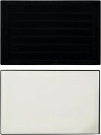 Velvet Rings Display Tray 7 Slots Ring Stud Earrings Organizer Holder Jewelry Storage Tray for Women(Black)