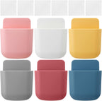 Kathfly 6 Pcs Remote Control Holders Wall Mount Self Adhesive Remote Holder Wall Mount Storage Box TV Air Conditioner for Home Office Television Pens Keys