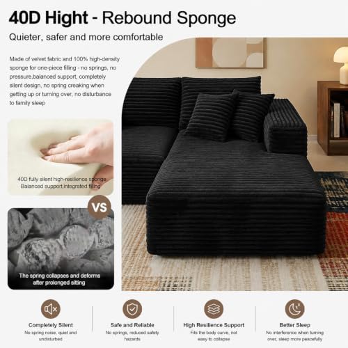 96" Cloud Sectional Couches with Chaise for Living Room
