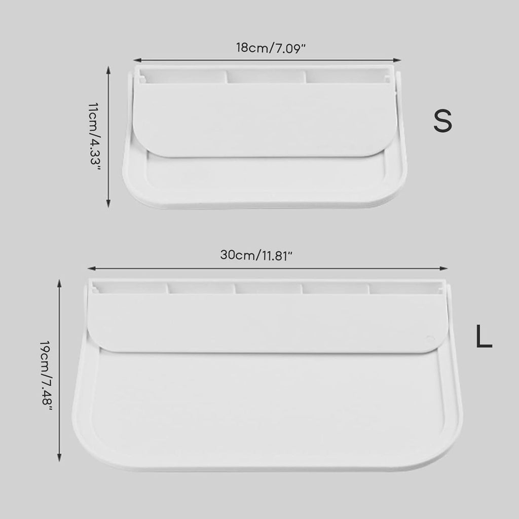 Wall Mounted Small Floating Shelf, Foldable Adhesive Plastics Floating Shelf, Stick On Wall for Bathroom Kitchen, Wall Mounted RV-Shelves, Bedside Extra Storage