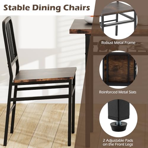 GIANTEX 3-Piece Dining Table Set, Rectangular Kitchen Table with Storage Rack...