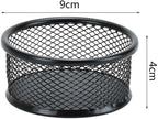 1Pc Black Metal Paper Clip Holder Mesh Paperclip Bowl Binder Clip Dispenser Desk Bobby Pin Container Organizer for Home Office Classroom School,Paper Clip Holders,Desk Supplies Holders and Dispensers