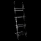 4-Tier Acrylic Ladder Bookshelf, Leaning Book Shelf Wall Leaning Shelves with Open Display Areas for Home Office