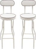 2PCS Folding Bar Stool with Backrest, Tall Foldable Stool Seat Padded Portable Stools Counter Height Foldable Stools Chairs Collapsible Stool for Adults Kitchen Island Cafe Dining Room