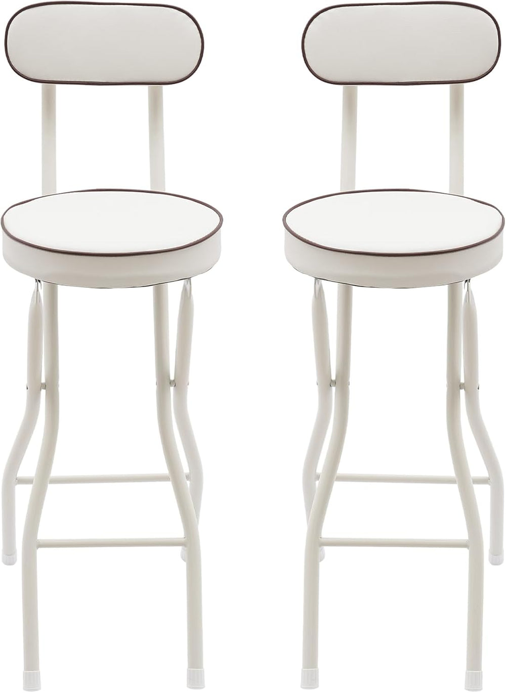 2 Pcs Folding Bar Stool with Backrest, 25.6in Tall Bar Stools with Padded Cus...