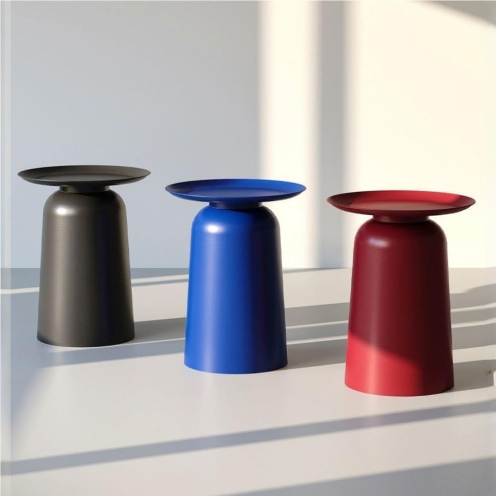 Modern Side Table, Metal Small Round End Table, Retro Coffee Table, Minimalis...