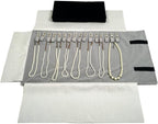 Velet Travel Jewelry Case Roll Bag Organizer for Necklace Bracelet Black Gray Velvet (Black Gray)