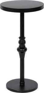 Kate and Laurel Stratton Rustic Pedestal Table; 13 x 13 x 26; Black; Decorative Pedestal Table for Decorating Smaller Living Areas and Hosting