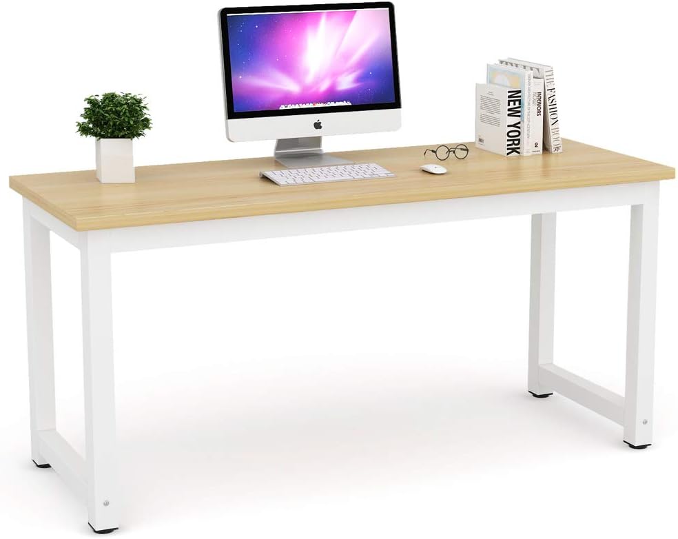 Tribesigns Computer Desk, 63 inch Large Office Desk Computer Table Study Writ...
