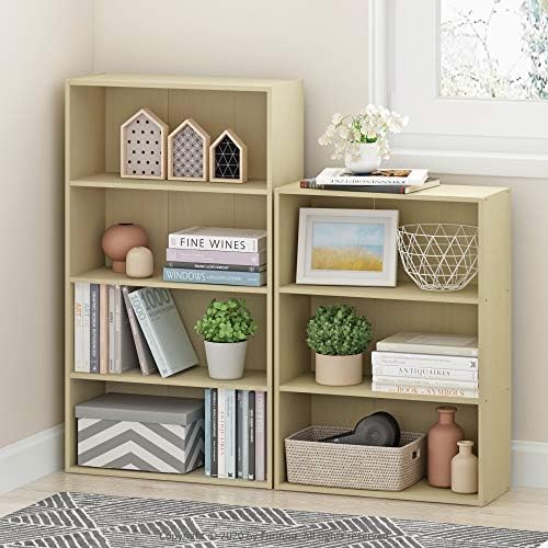 Furinno PASIR Book Shelf, 3-Tier Bookshelf, Storage Shelves Bookcase, 9.7 x 2...