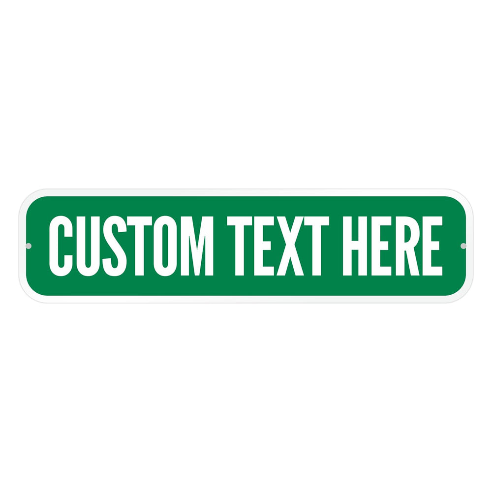 SmartSign Customize Your Own Green Street Sign | 6" x 24" 3M EG Ref...