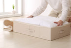 iwill CREATE PRO Pack of 2, Collapsible Rigid Storage Baskets for Underbed Organizer, Good for Clothing, Shoes, Bedding in Wardrobe, College Dormitory, Apartment Shelves Use, Beige