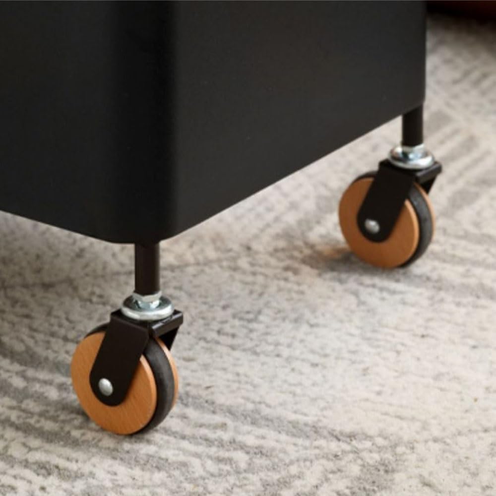 Coffee Table Living Room Small Trolley Wheeled Storage Rack Movable Sofa Side...