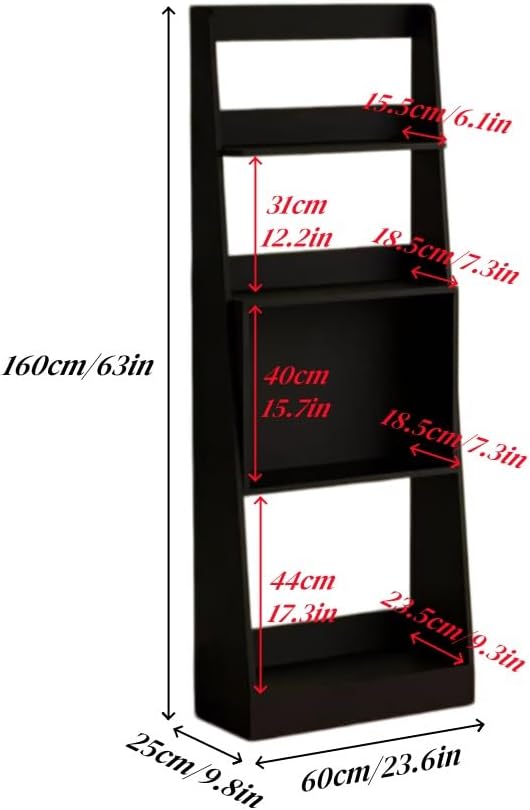 Vinta 4-Tier Wood Ladder Shelf - Stylish Open Display Rack, Floor-Standing Magazine Holder, Versatile Storage for Living Room & Study, Modern Home Decor