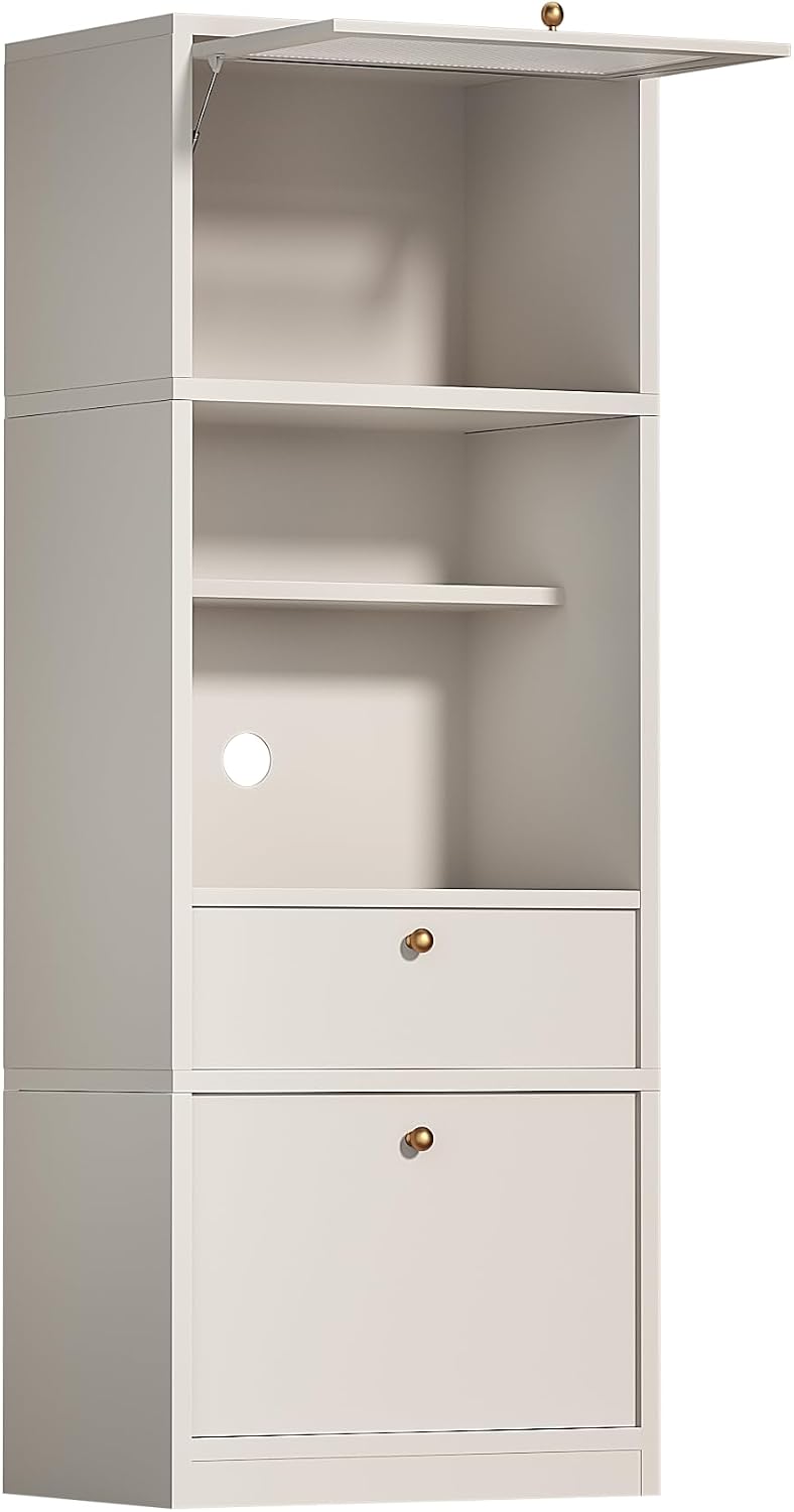 71" Tall Pantry Cabinet, Freestanding Storage Cabinet with Doors and Adj...