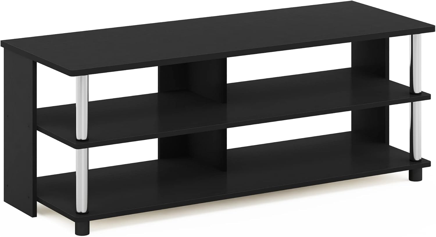 Furinno Turn-N-Tube Shoe Rack, 3-Tier Shoe Organizer, Compact Shoe Storage with Open Shelves and Stainless Steel Tubes, 15.5 x 41.1 x 15.8, for Closet Entryway, Office, Garage, Americano