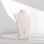 Necklace Bust Display Stand, Necklace Holder, Pendant Chain Necklace Organizer for Women (Beige Velvet, S 4PCS)