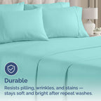 Queen Pillow Cases - 4 Pack - Super Soft Pillowcase Covers - Envelope Enclosure - Hotel Quality Pillow Protectors - Wrinkle Free, Shrink and Stain Resistant - Machine Washable - 20" x 30" (Spa Blue)