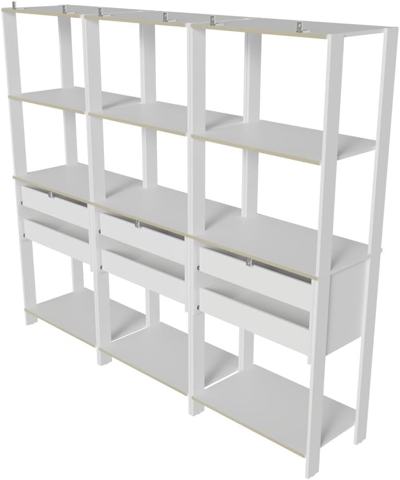 Madesa Kitchen Pantry Storage Rack with 6 Drawers and Open Shelves 82" L...