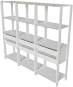 Madesa Kitchen Pantry Storage Rack with 6 Drawers and Open Shelves 82" L Multiuse Modular Cabinet for Kitchen Organization (White)