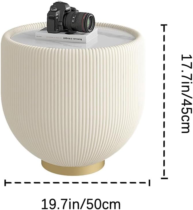 Round Side Table Coffee End Tables for Living Room, Bowl Shape Snack Accent T...