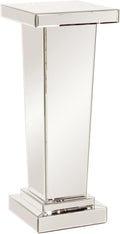 Howard Elliott Collection Tapered Mirrored Pedestal Accent Table, Elegant Modern Bed Side Style, Mirrored Finish Design, for Bedroom, Entryway or for Any Room, 15 x 15 x 36 Inch,