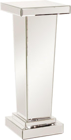Howard Elliott Collection Tapered Mirrored Pedestal Accent Table, Elegant Modern Bed Side Style, Mirrored Finish Design, for Bedroom, Entryway or for Any Room, 15 x 15 x 36 Inch,