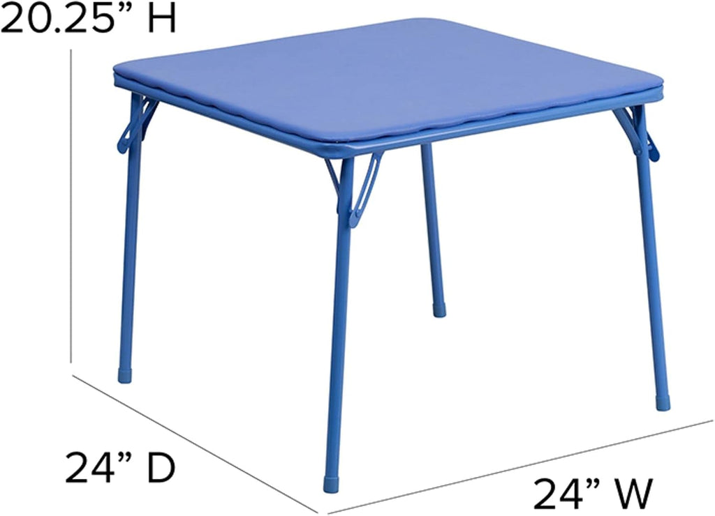 Flash Furniture Mindy Kids Colorful 3 Piece Folding Table and Chair Set & Mindy Kids Blue Folding Table