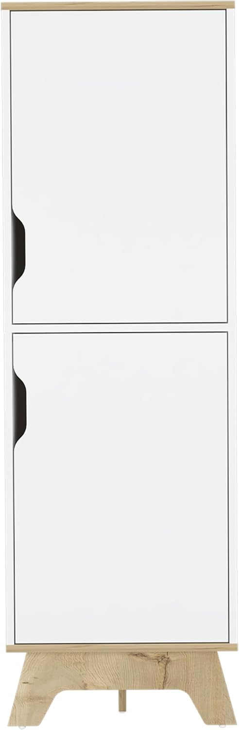 British Single Kitchen Pantry, Four Storage Shelves, Double Doors Cabinets