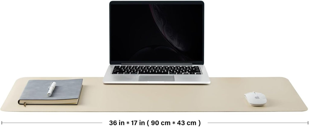 Cork Desk Mat - Dual-Sided Desk Pad for Office and Home - Desk Organization and Accessories - Ideal for Large Mouse Pad and Desk Mats on Top of Desks(Beige,36"x 17")