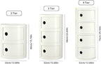 Round Nightstand with 3 Drawers, Modern Style Side Table, Multifunctional End Table Storage Cabinet for Living Room, Bedroom, Bathroom (Pure White)