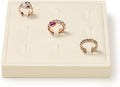Oirlv Microfiber 9 Slots Jewelry Ring Display Tray Ring Display Organizer Tray(Beige)