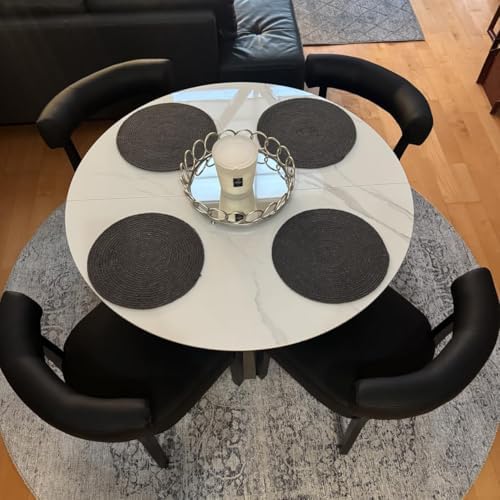 RNKSFX Black Dining Chairs Set of 4, Faux Leather Upholstered Kitchen & D...