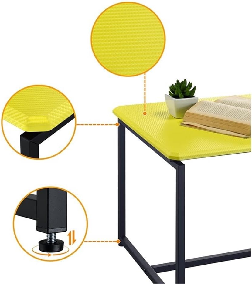 Lilola Home GT 3 Piece Yellow Carbon Fiber Wrap Coffee Table and End Table Set