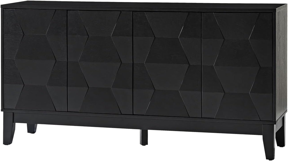 HULALA HOME Mid Century Sideboard Buffet Cabinet with Solid Wood Legs, 60&quo...