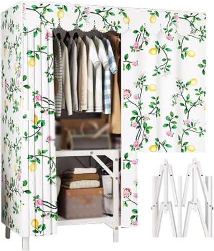 Portable Closet Foldable Wardrobe Steel Tube Thick Storage Bedroom Household ...