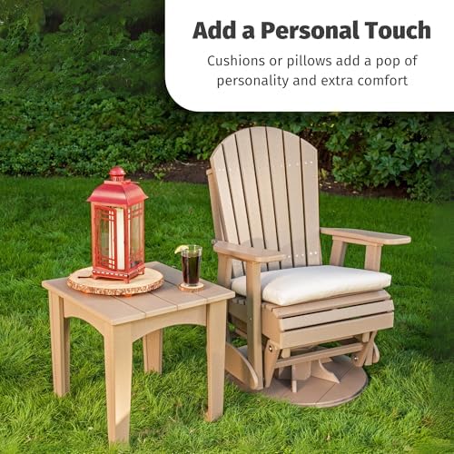 LuxCraft 2' Adirondack Outdoor Swivel Glider Chair, Patio Gliding Rocker,...