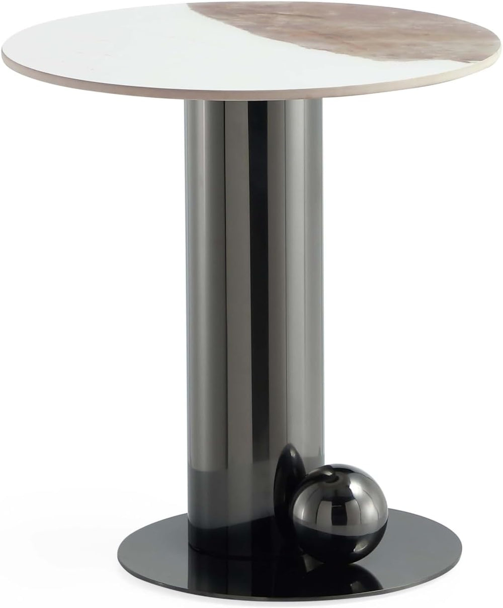 Manhattan Comfort Laurel 2 Piece Set, Round End and Coffee Tables with Sinter...